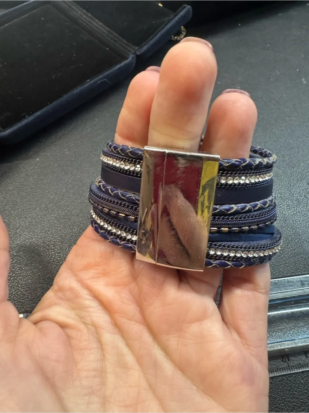Set of 4 Women's Multi-Stack Bracelet Sets in Blue, Silver, Navy, and Pastel